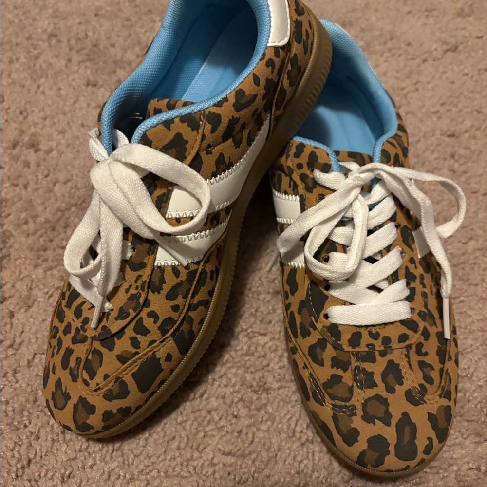 Madden Girl Leopard Print Sneakers with Blue Interior